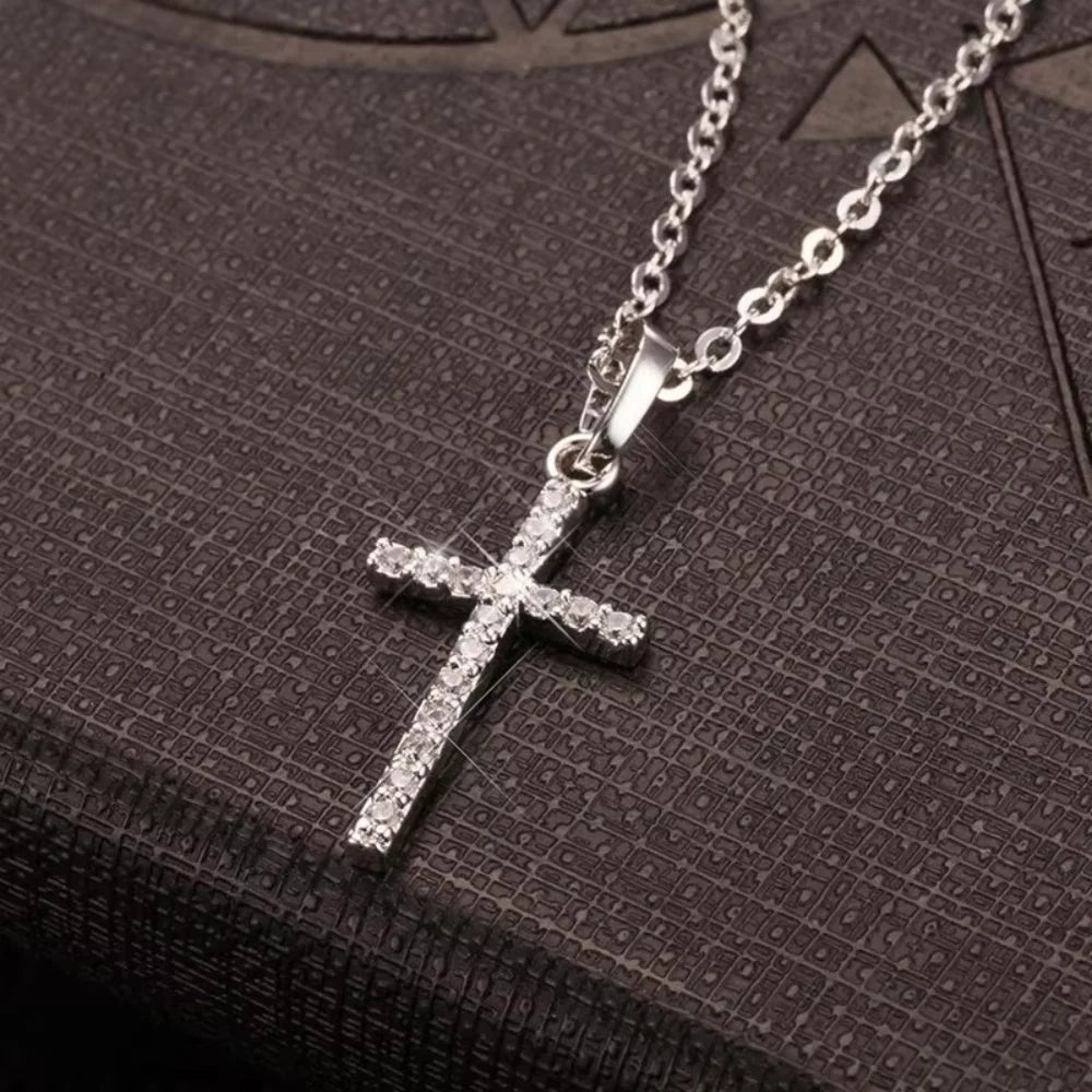 Cross Pendant Rhinestone Adjustable Necklaces
