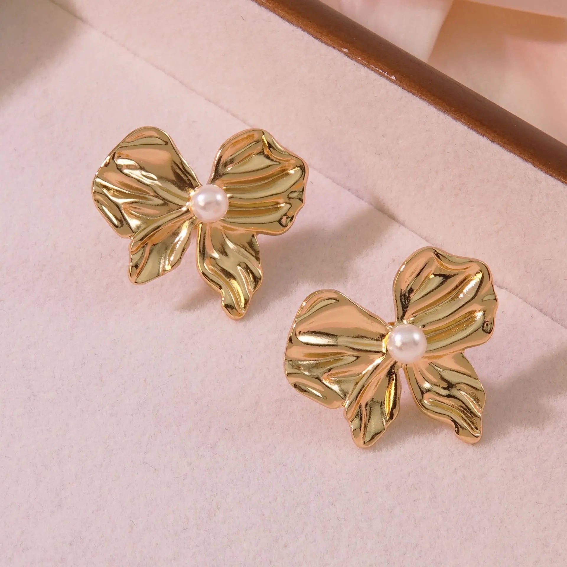18K Gold Plated Stainless Steel Butterfly Stud Earrings