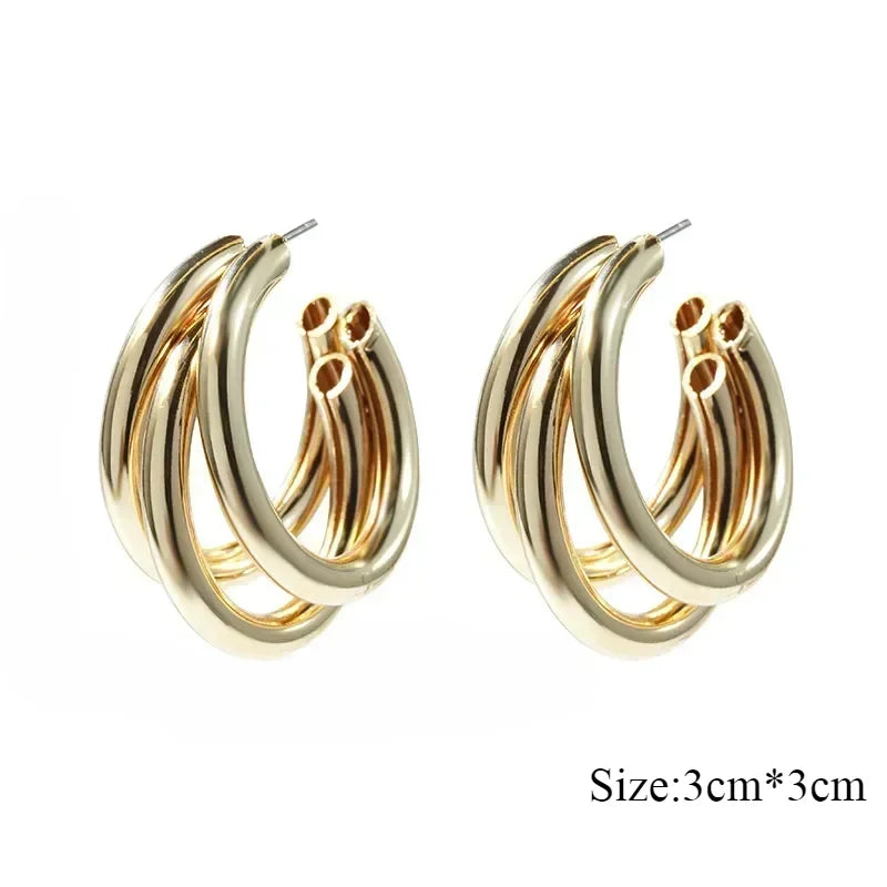 Stainless Steel Round Circle Hoop Earrings