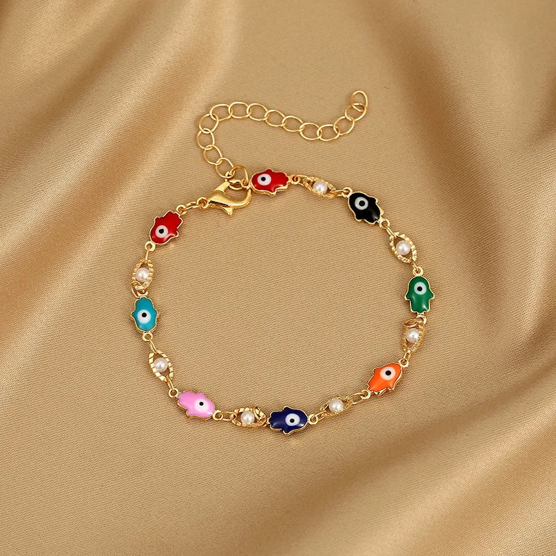 Korean Exquisite Crystal Zircon Colorful Heart Bracelet