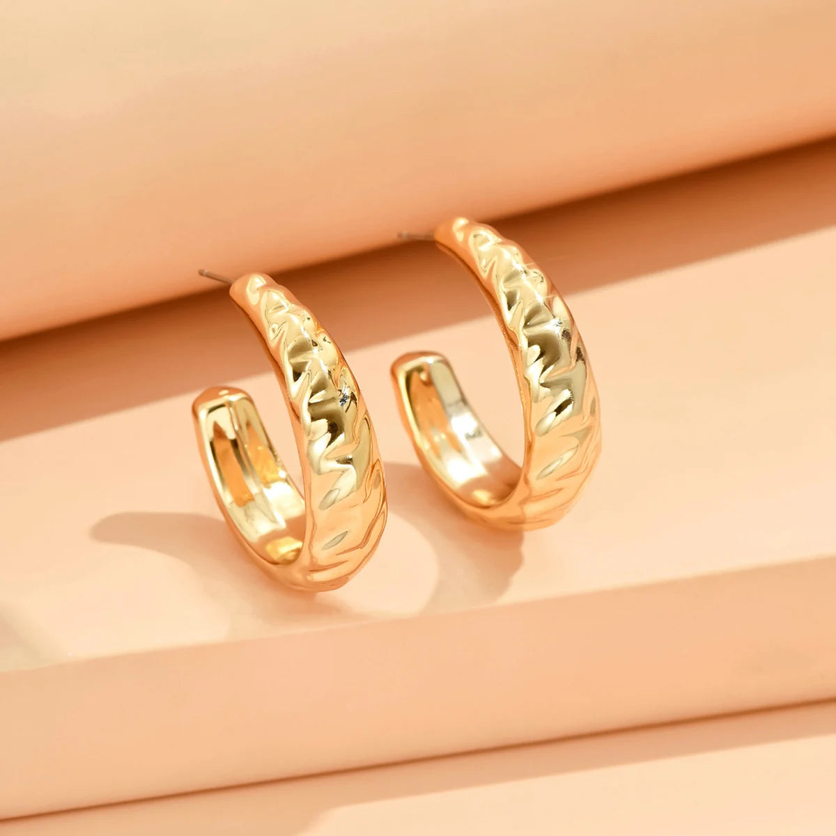 Stylish Metallic Gold Silver Color Earrings