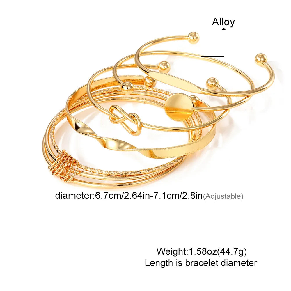 Punk Trendy Multilayer Twist Sparkling Adjustable Bracelets