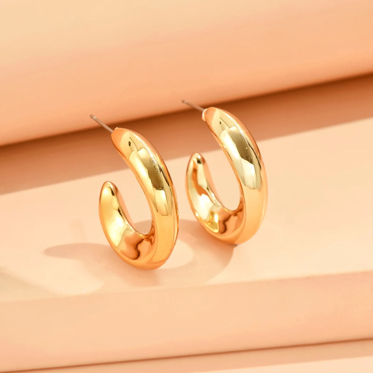 Stylish Metallic Gold Silver Color Earrings