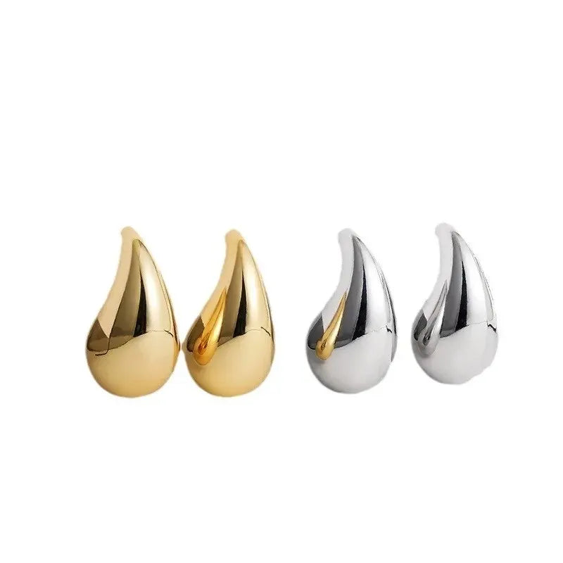 Gold Plated Teardrop Stud Earrings