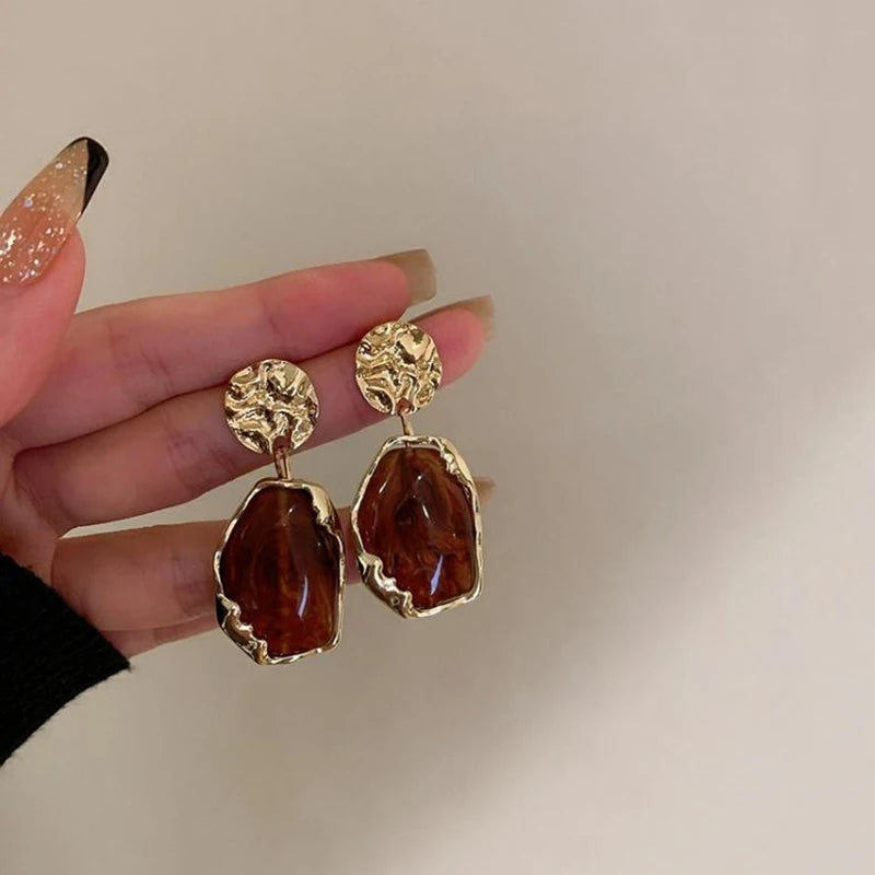 Korea Style Irregular Resin Stud Earrings