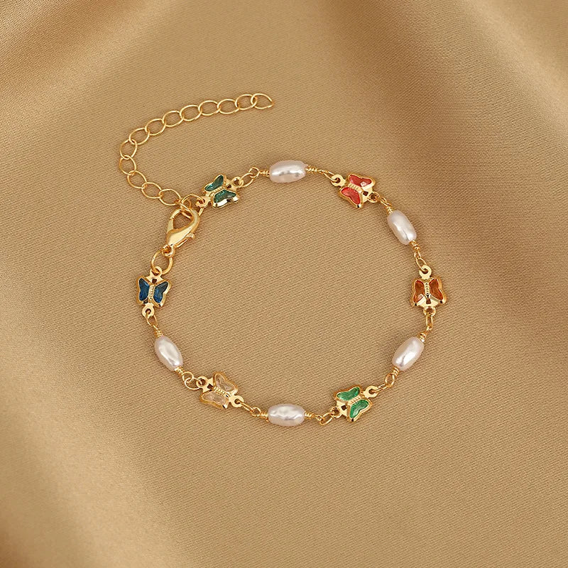 Korean Exquisite Crystal Zircon Colorful Heart Bracelet