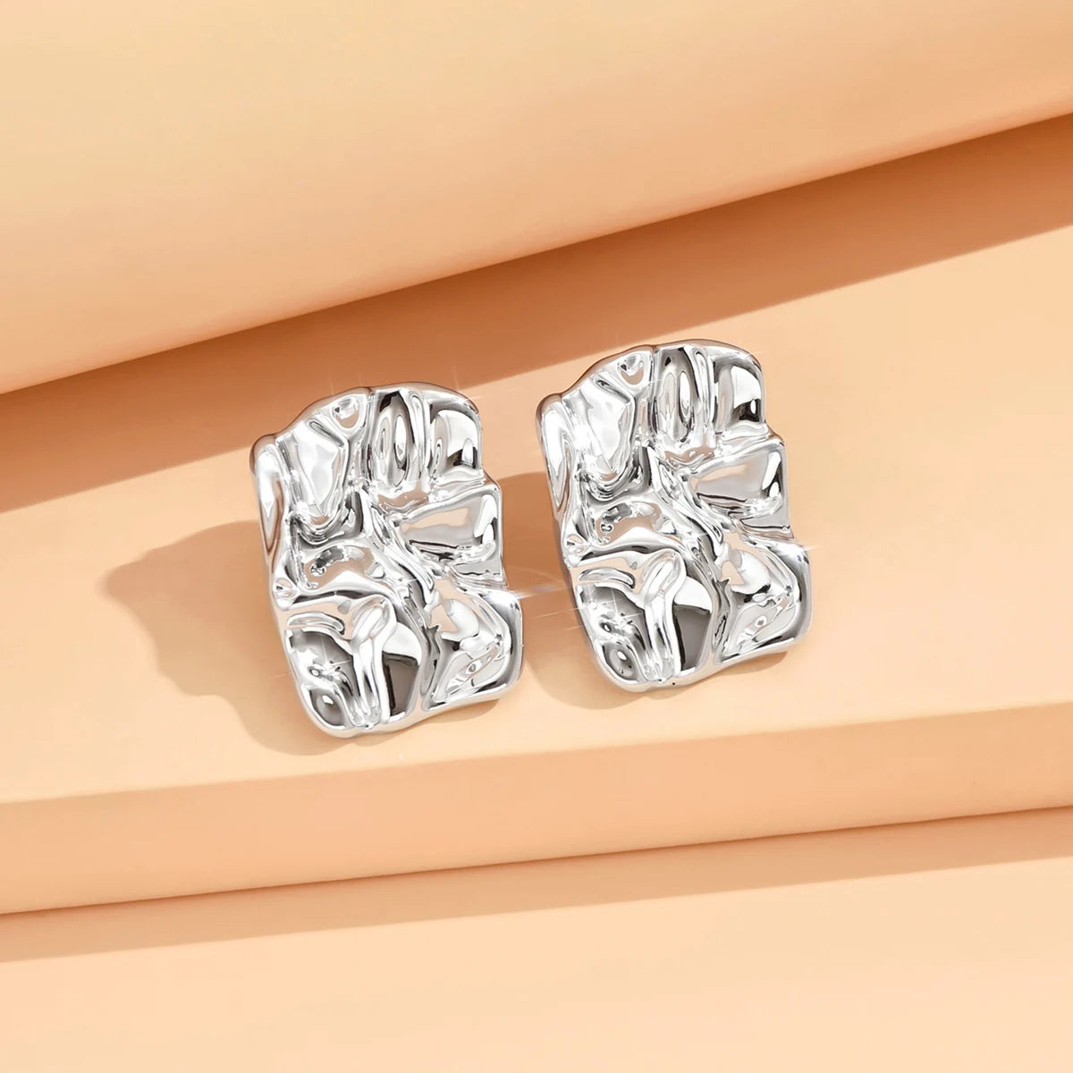 Stylish Metallic Gold Silver Color Earrings