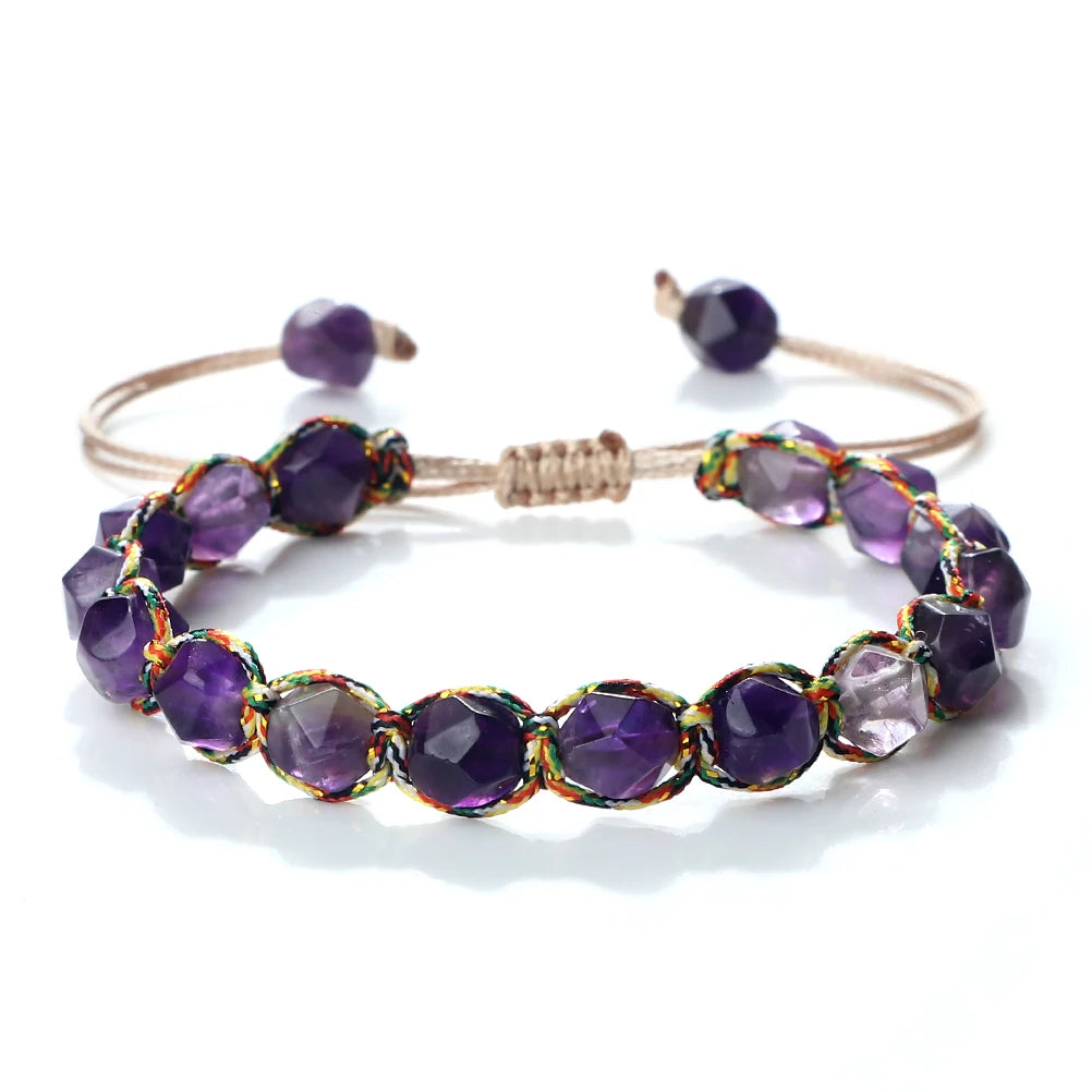 Hot Natural Stone Amethysts Bracelet