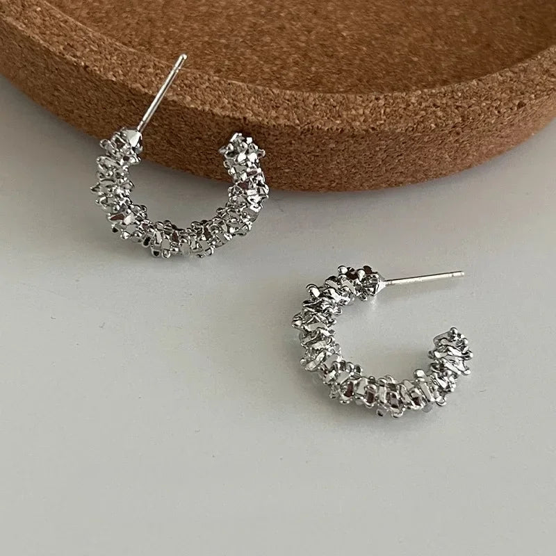 European & American Style Metal Flower Stud Earrings