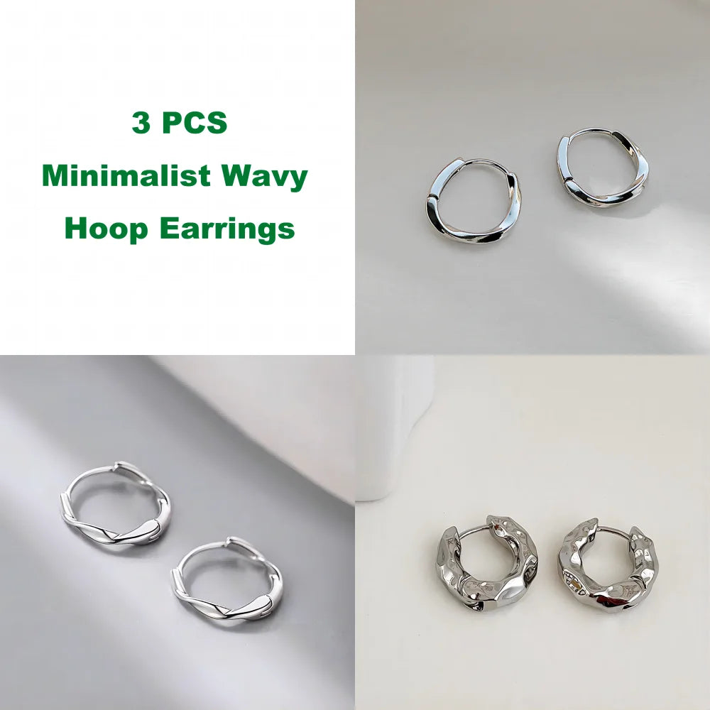 18K Plated Gold Silver Color Circle Hoop Earrings