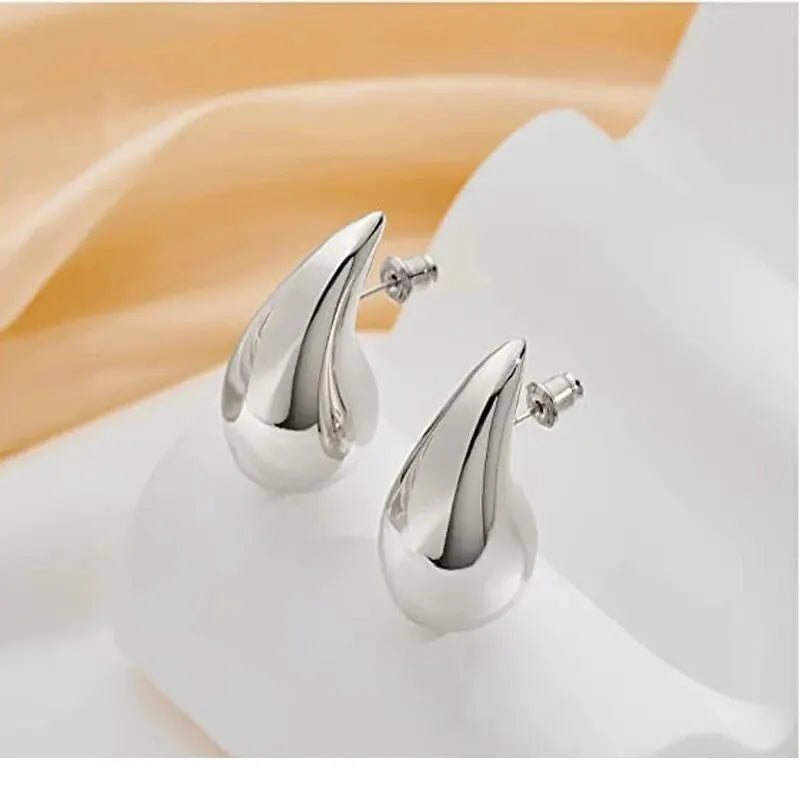 Gold Plated Teardrop Stud Earrings