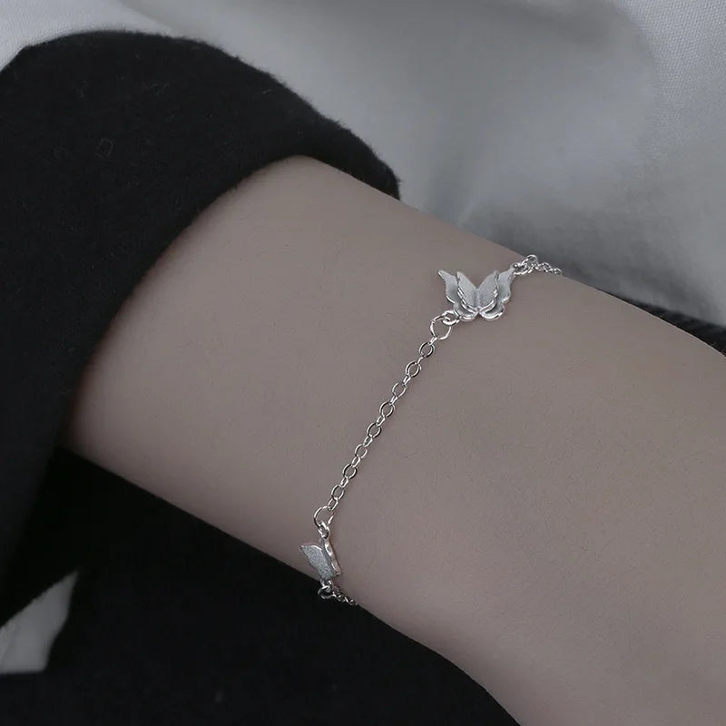 925 Silver Butterfly Adjustable Bracelet