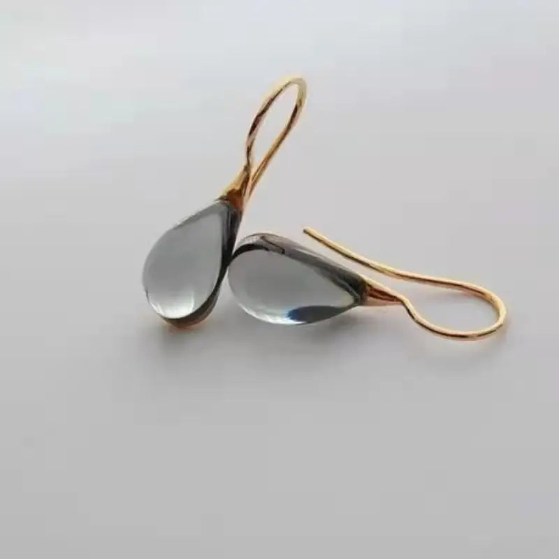 Gold Color Inlay Natural Stone Earrings