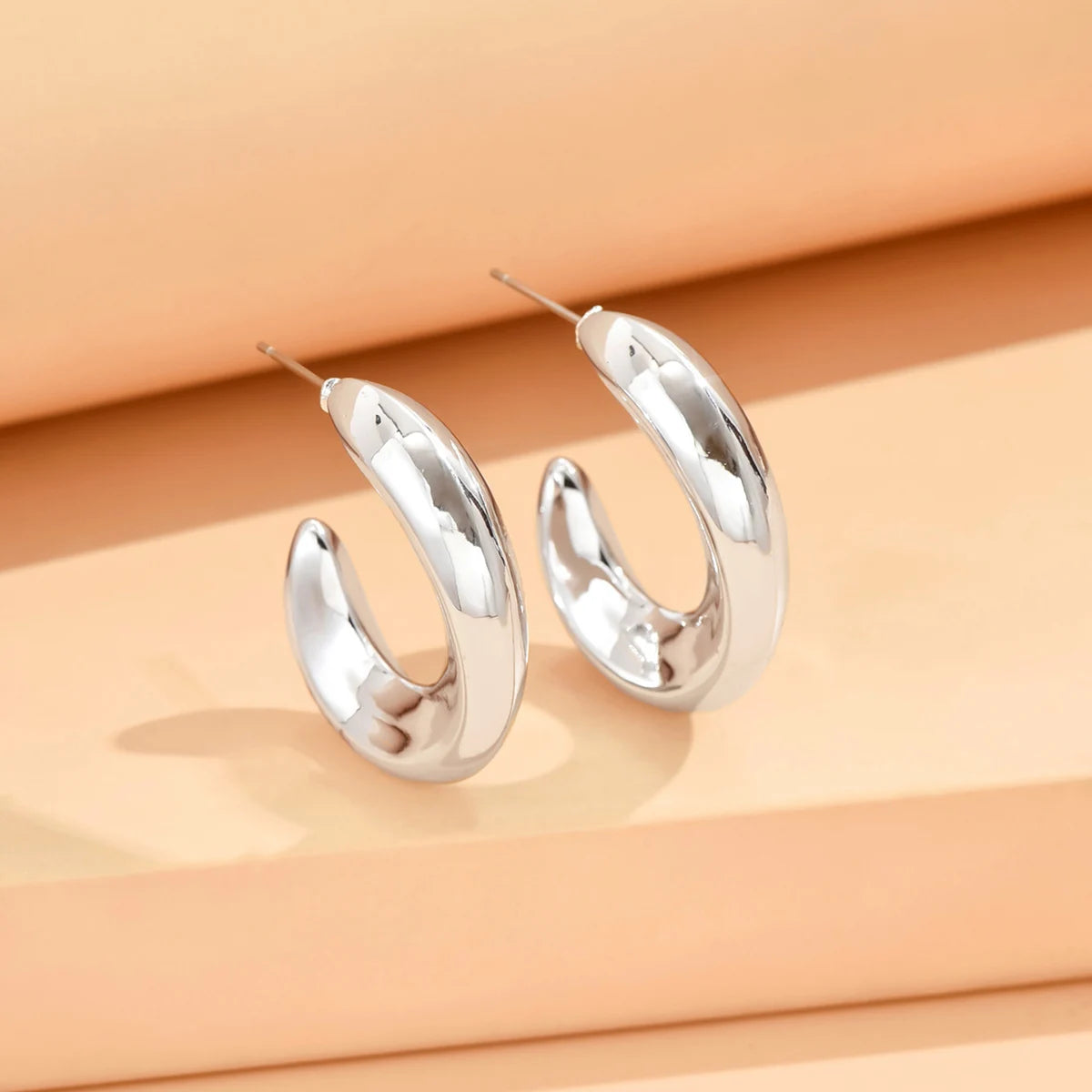 Stylish Metallic Gold Silver Color Earrings