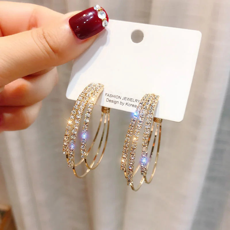 Exquisite Rhinestone Decor Ear Cuff Earrings