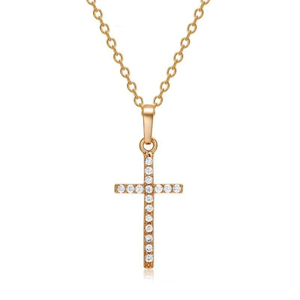 Cross Pendant Rhinestone Adjustable Necklaces