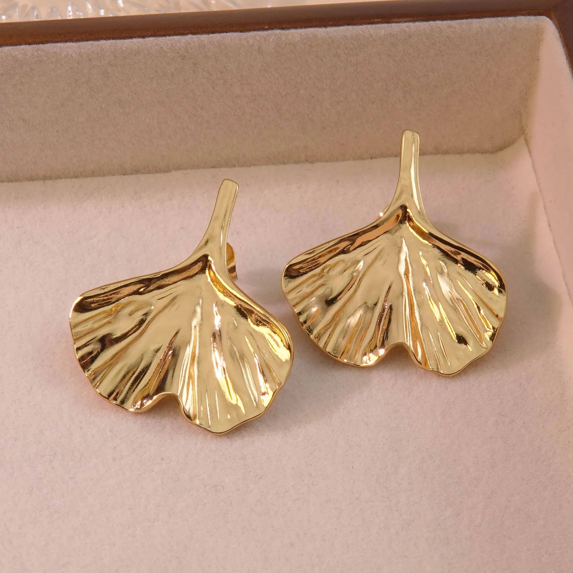 18K Gold Plated Stainless Steel Butterfly Stud Earrings