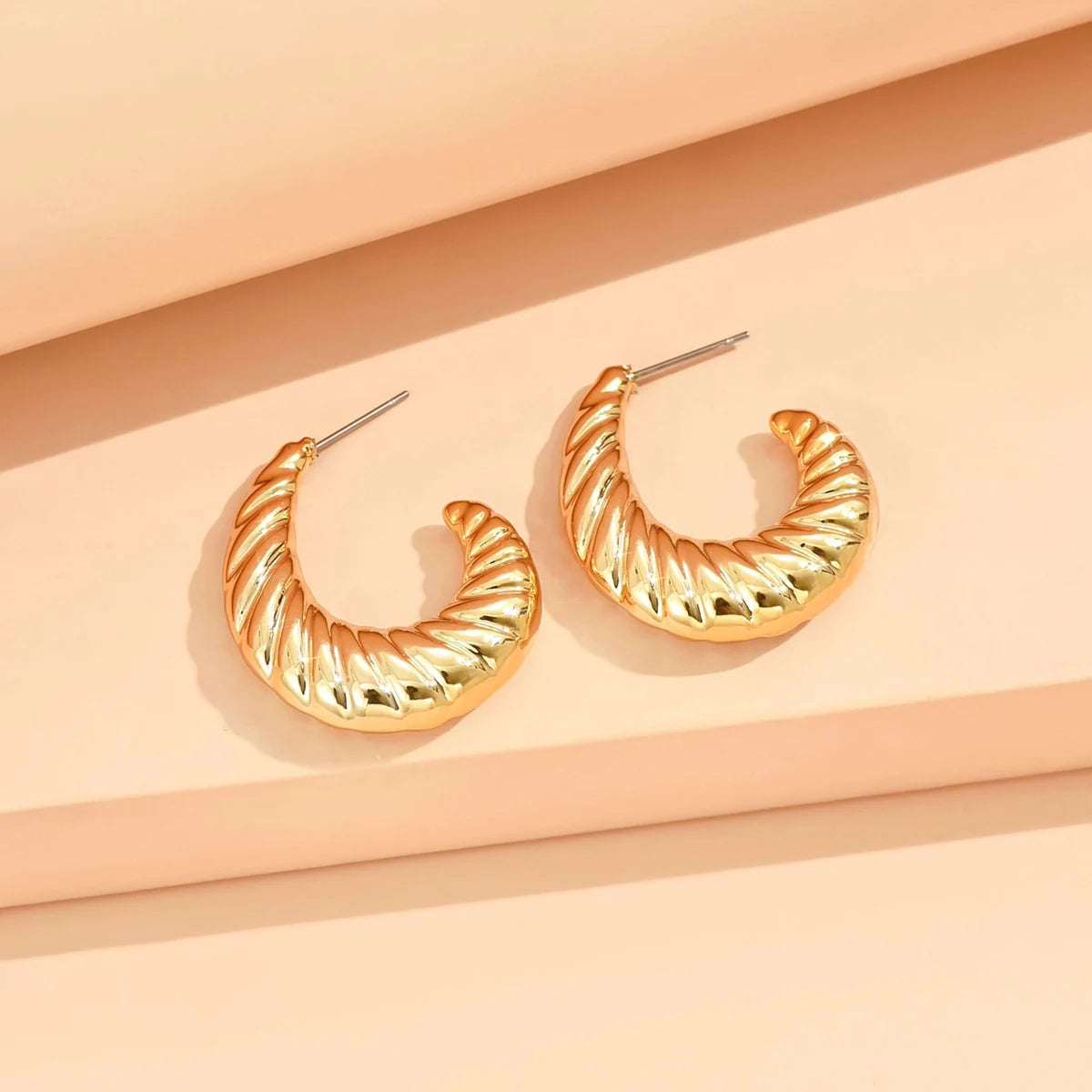 Stylish Metallic Gold Silver Color Earrings