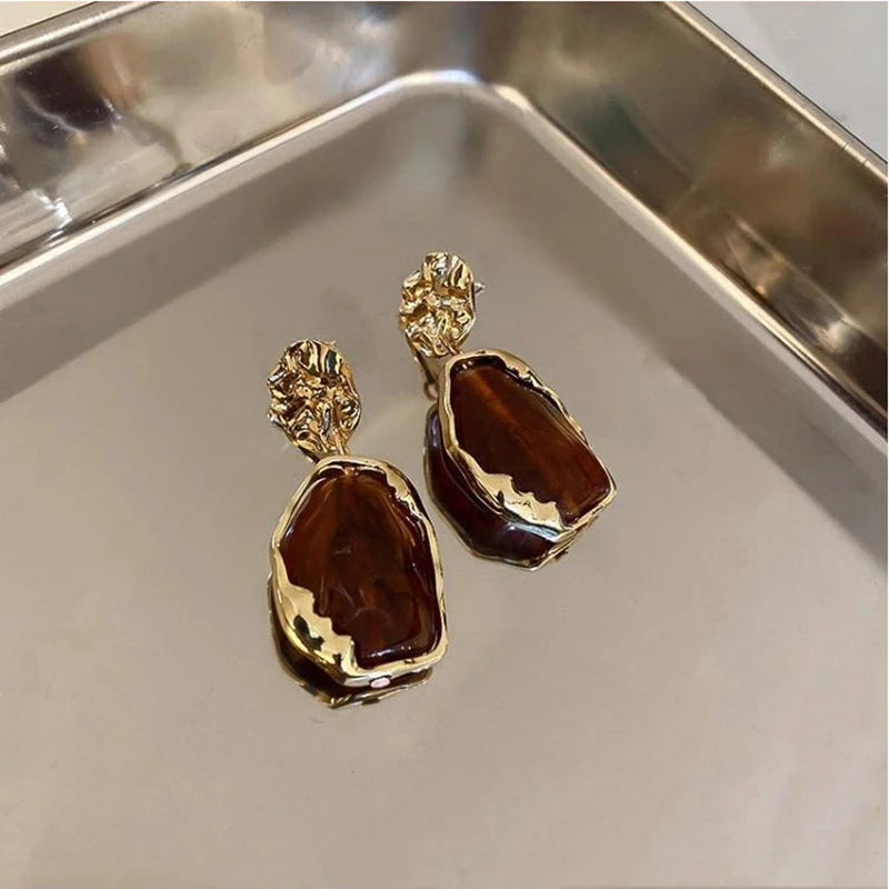 Korea Style Irregular Resin Stud Earrings