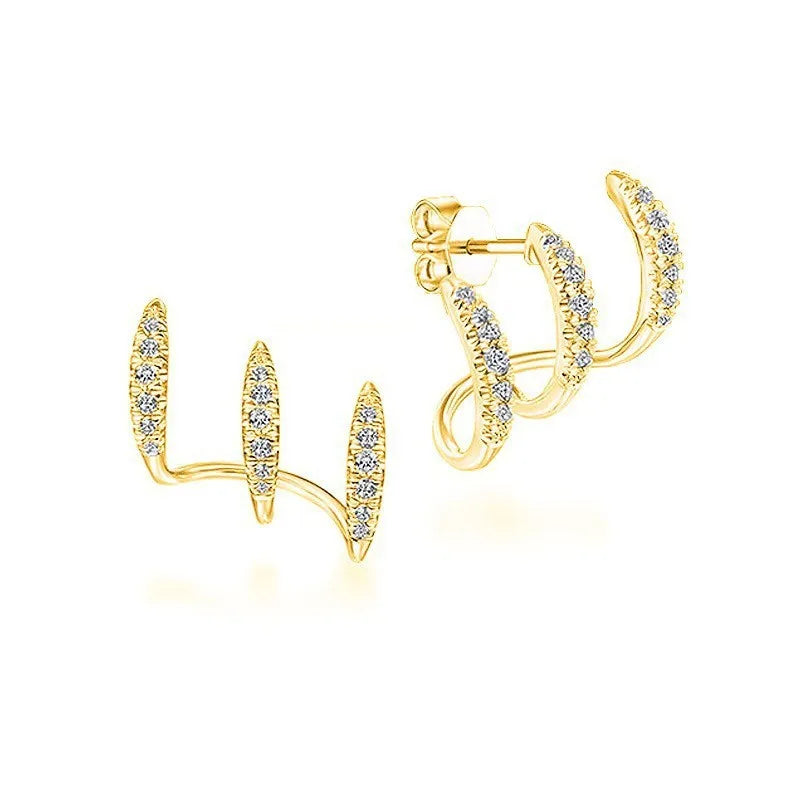 Crystal Rhinestone Claw Stud Earrings