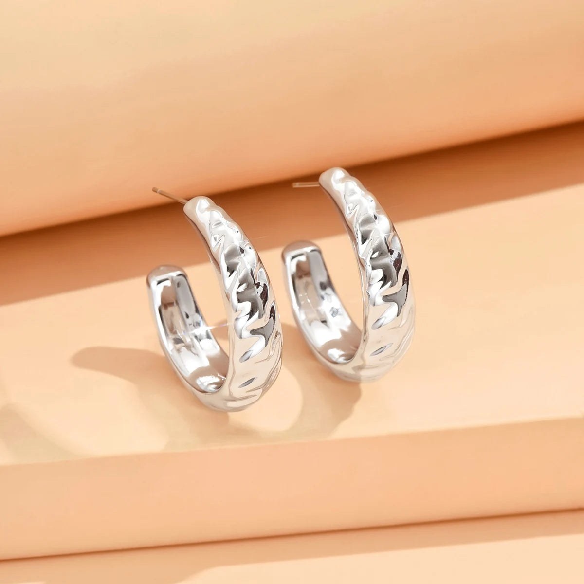 Stylish Metallic Gold Silver Color Earrings