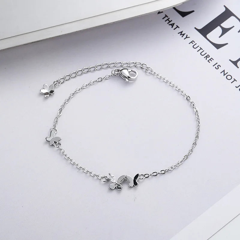 925 Silver Butterfly Adjustable Bracelet