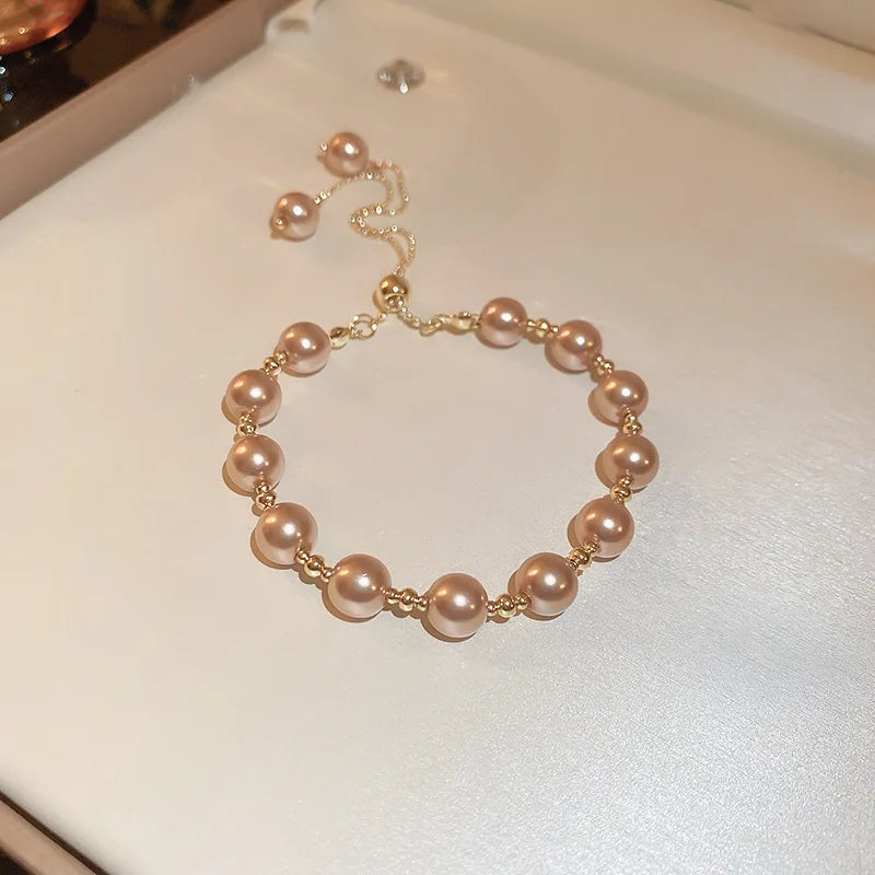 Elegant Charm Pearl Bracelet