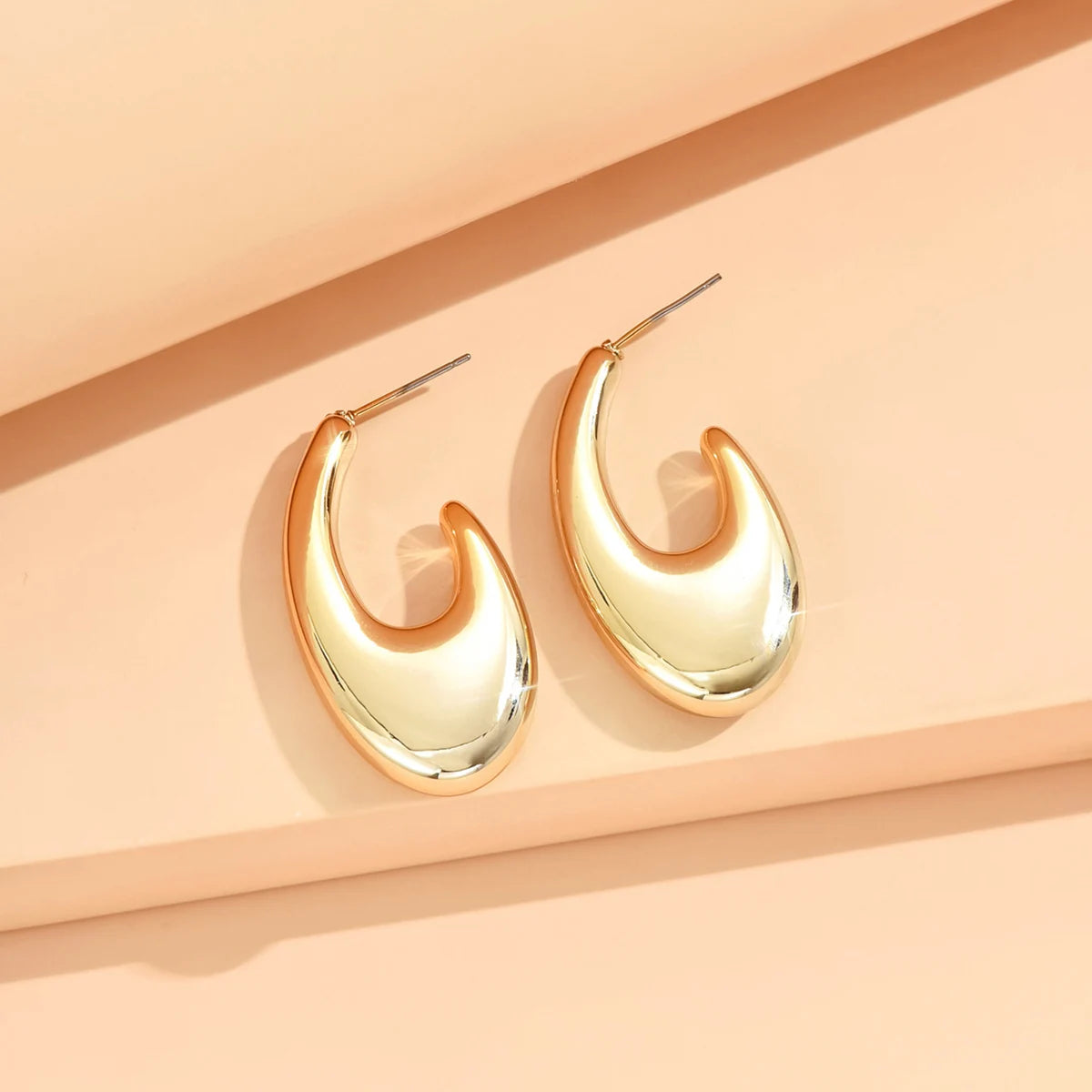 Stylish Metallic Gold Silver Color Earrings