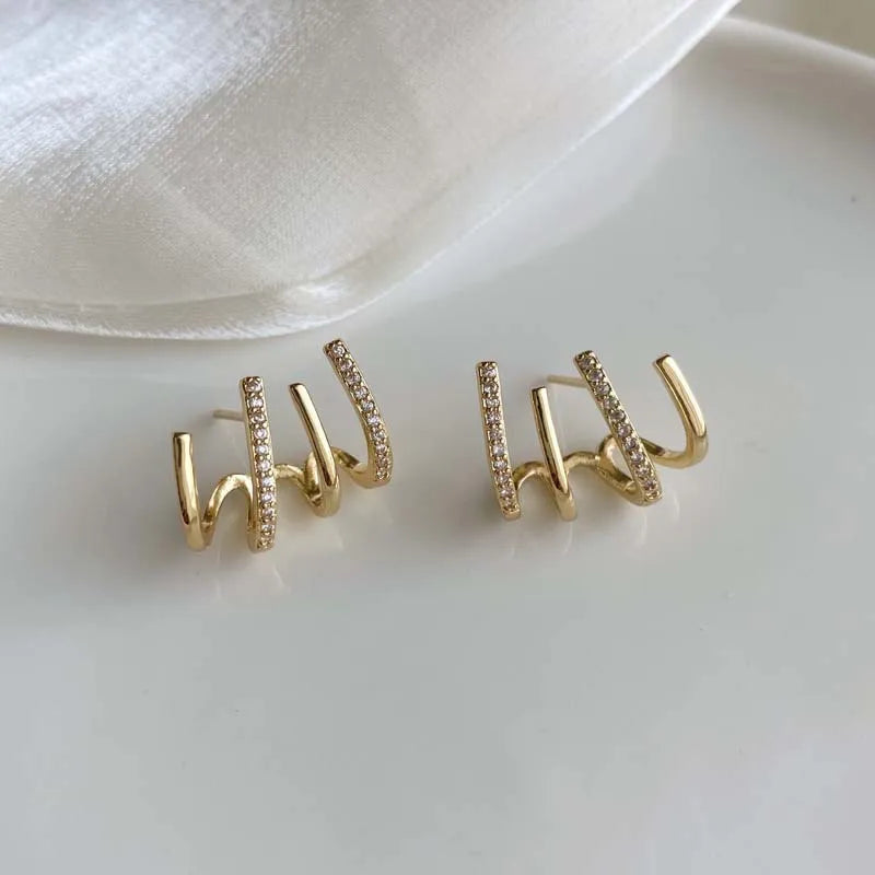 Crystal Rhinestone Claw Stud Earrings