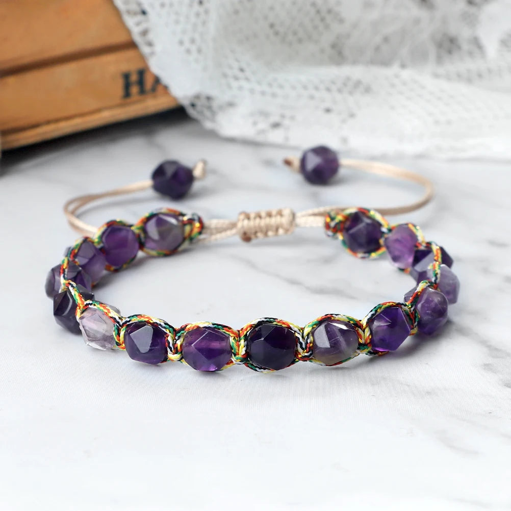 Hot Natural Stone Amethysts Bracelet