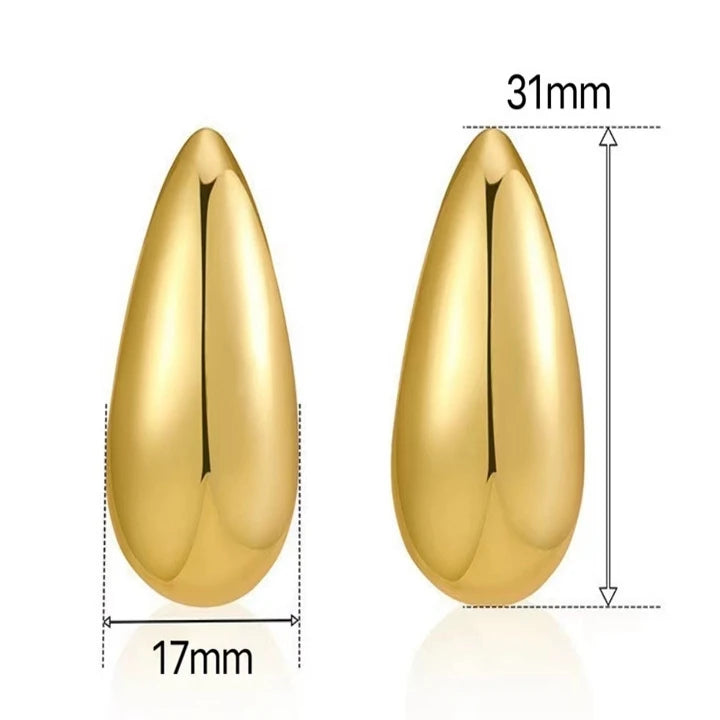 Gold Plated Teardrop Stud Earrings