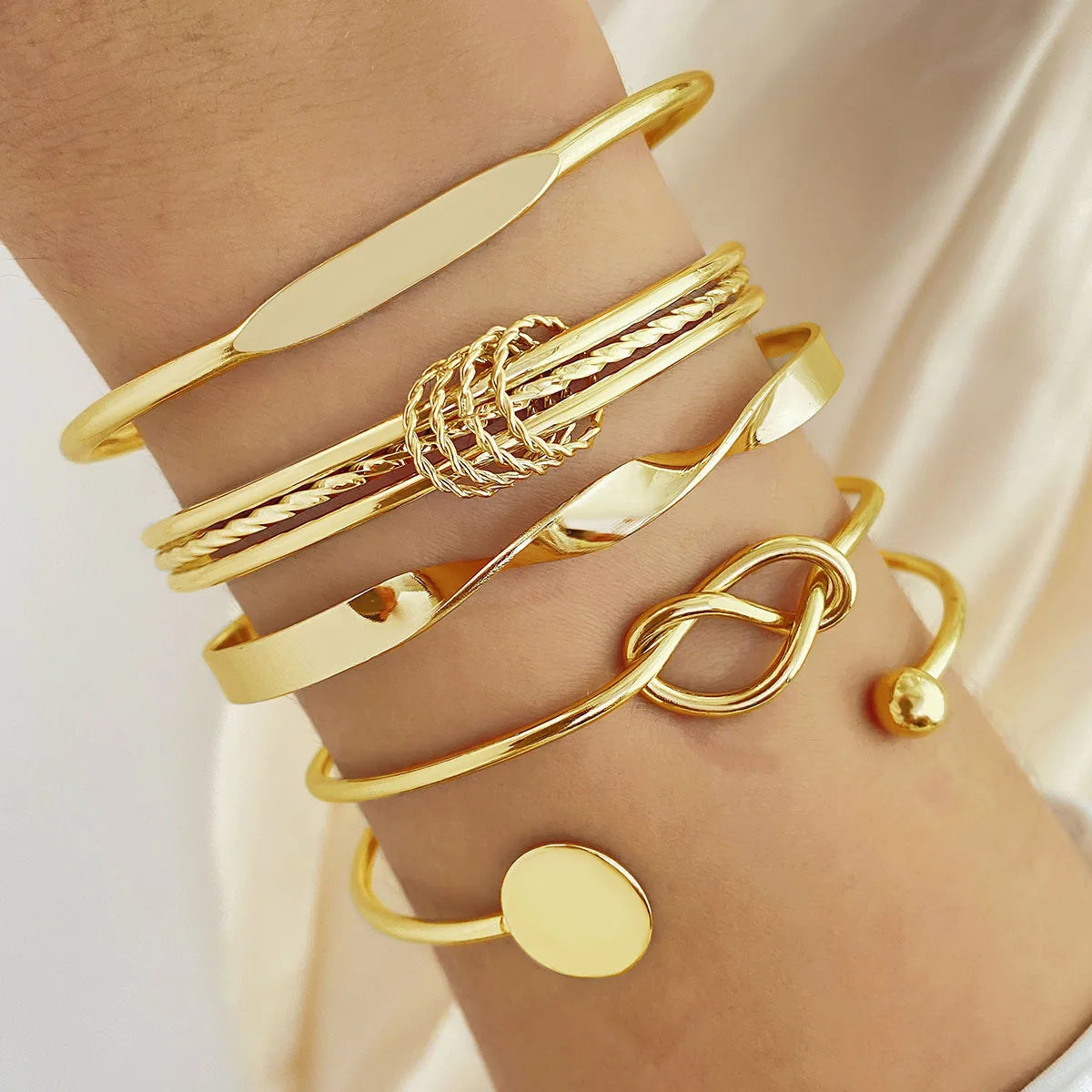 Punk Trendy Multilayer Twist Sparkling Adjustable Bracelets
