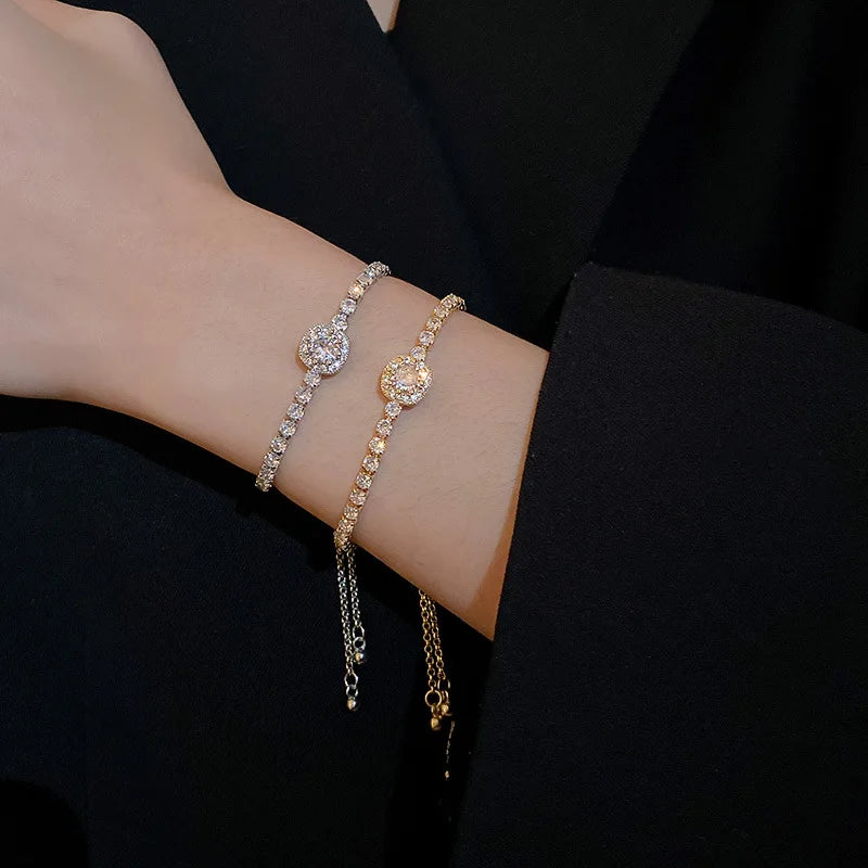 Korea Square Zircon Adjustable Bracelet