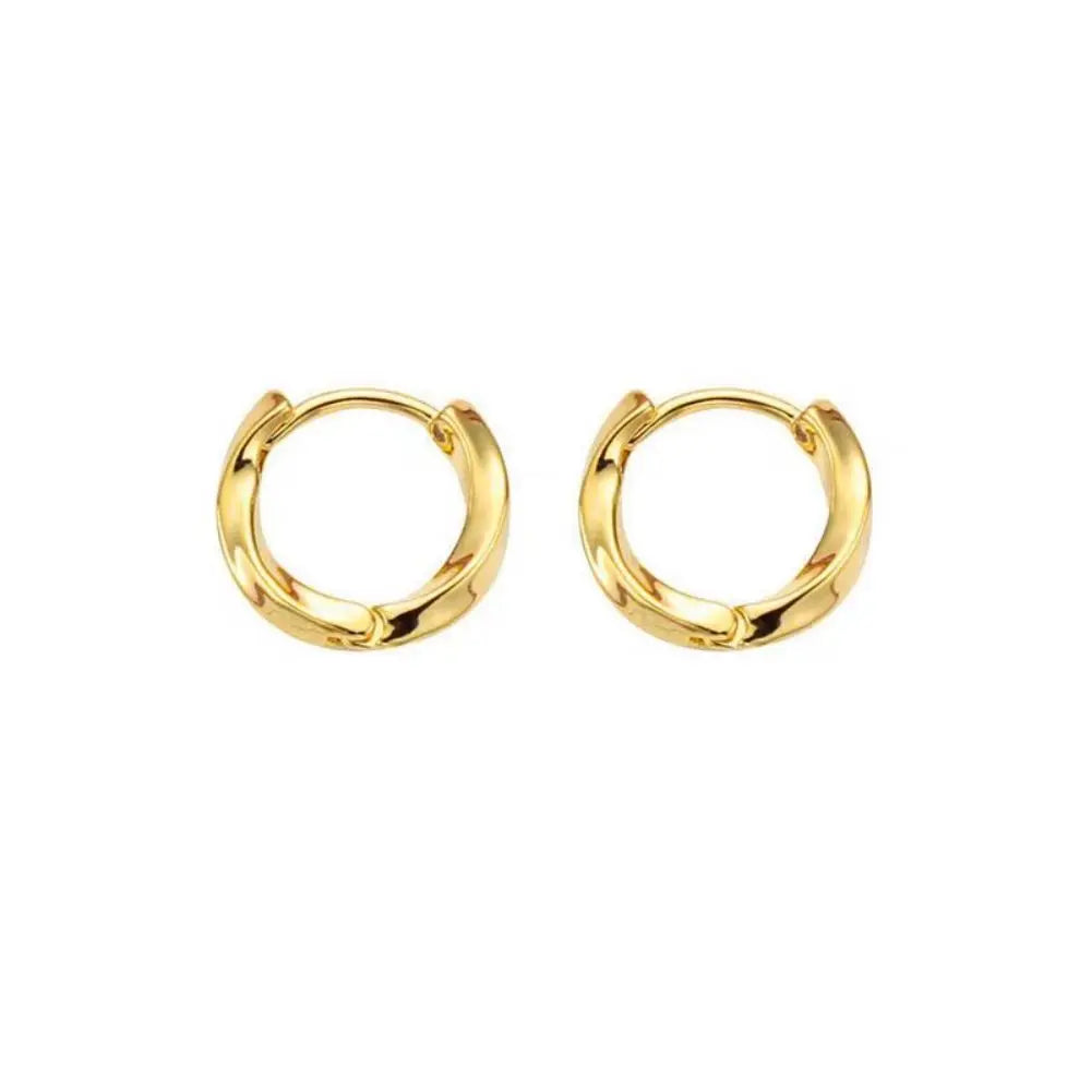 18K Plated Gold Silver Color Circle Hoop Earrings