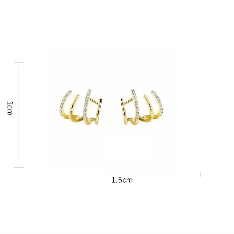 Exquisite Rhinestone Decor Ear Cuff Earrings