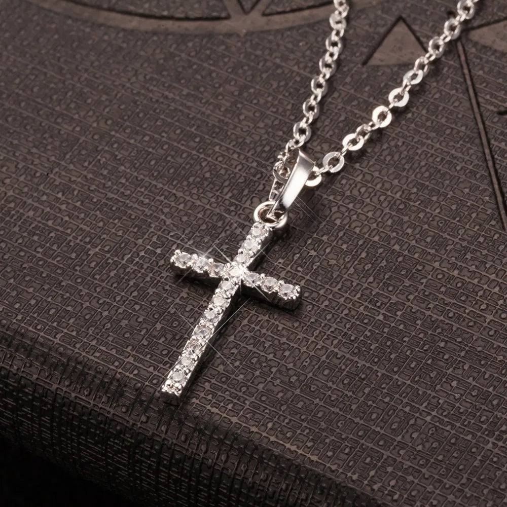 Cross Pendant Rhinestone Adjustable Necklaces