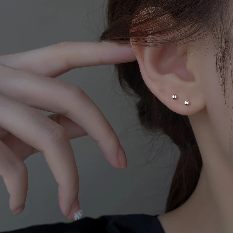 Korean Trendy Fresh Lovely Sweet Grey Leaf Stud Earrings