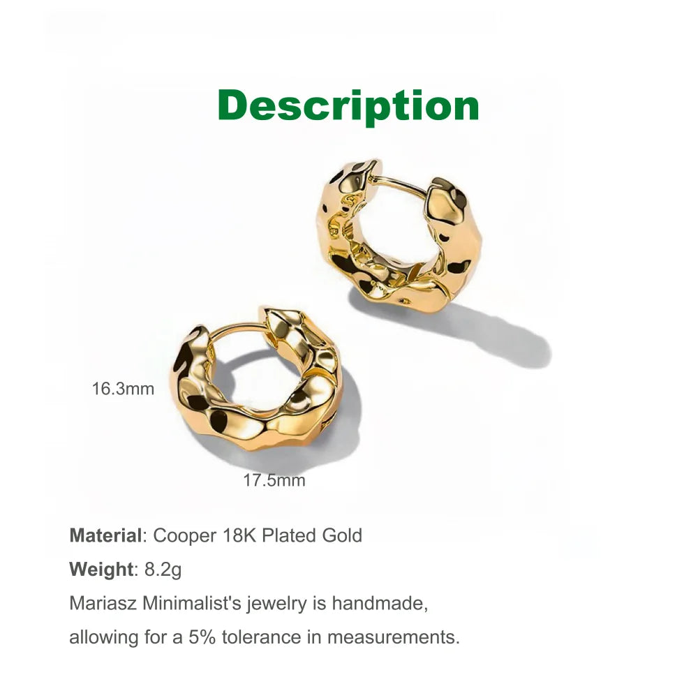 18K Plated Gold Silver Color Circle Hoop Earrings