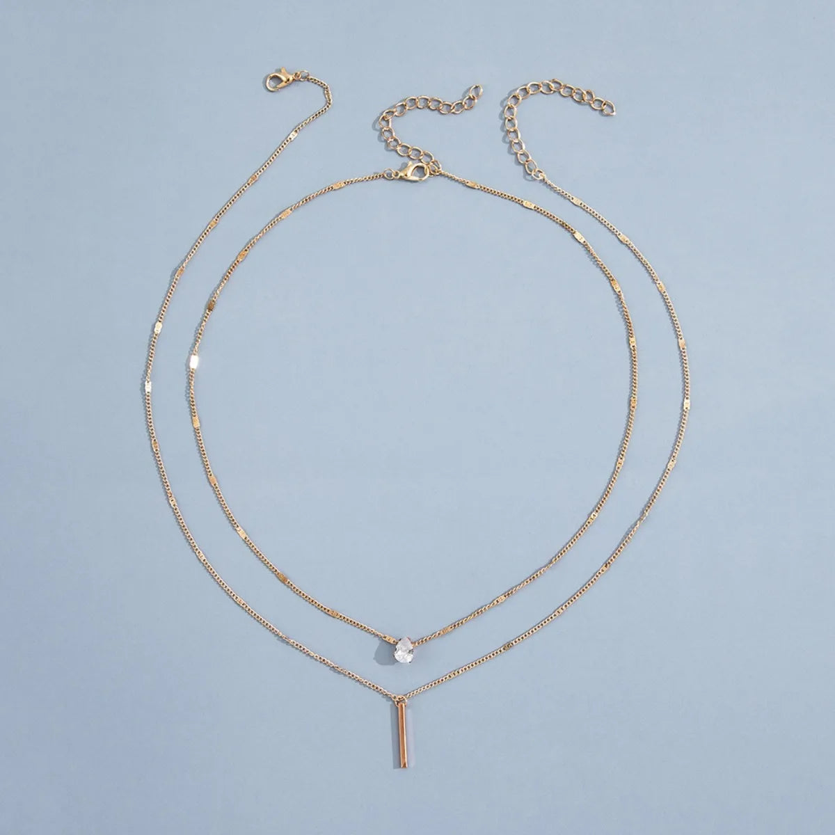 Multi-layer Star Heart Shape Water Drop Pendant Chain Necklace