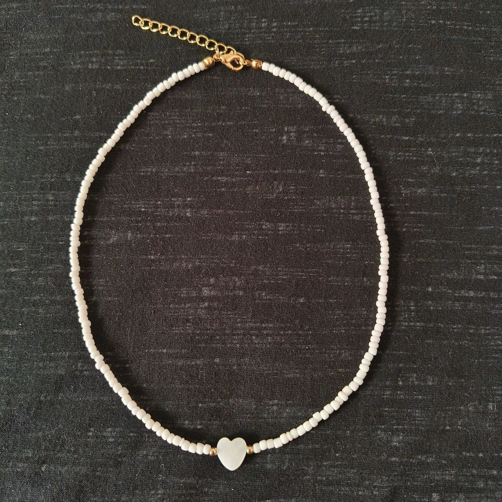 Versatile Handmade Moon Natural Shell Pendant Bead Necklace