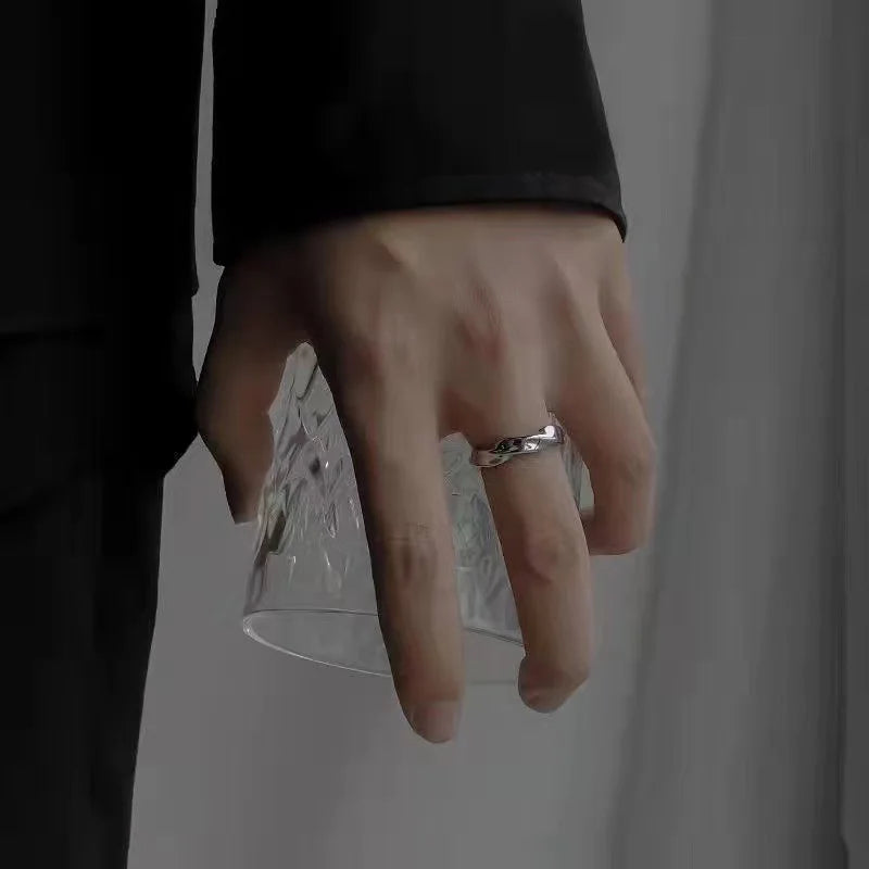 Wave Ring Silver Color Alloy Open Rings