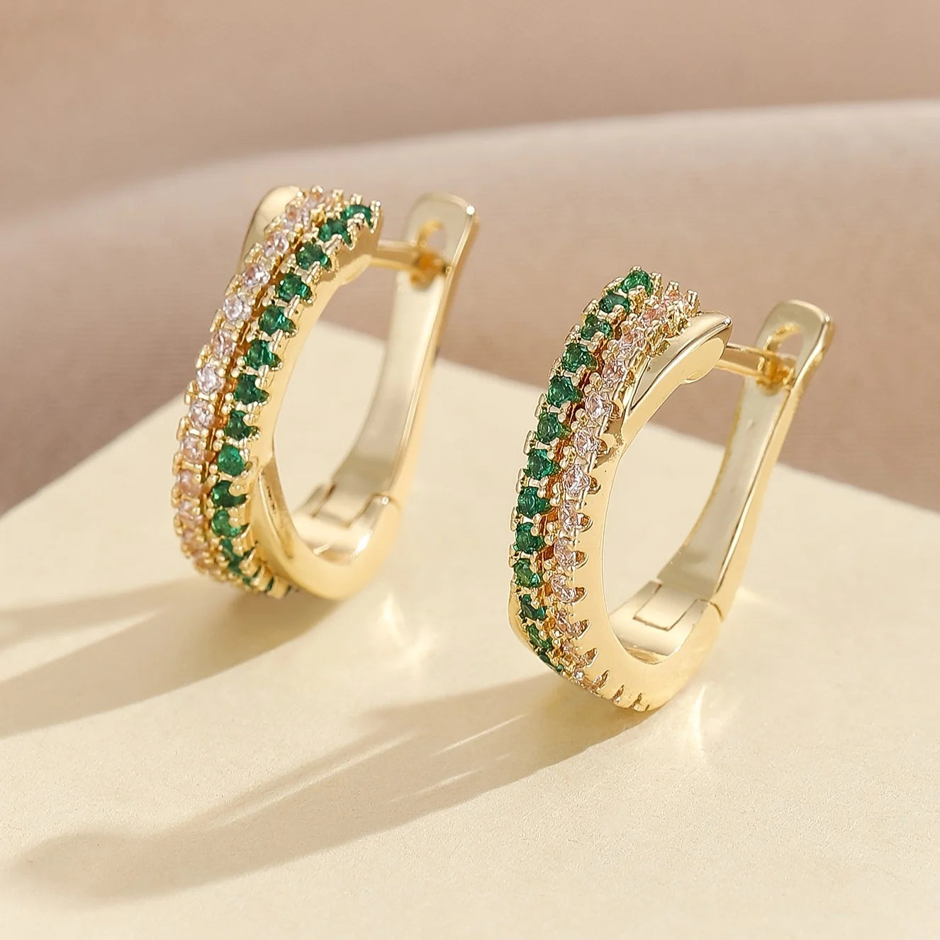 Trendy Crystal Black And White Zircon Earrings