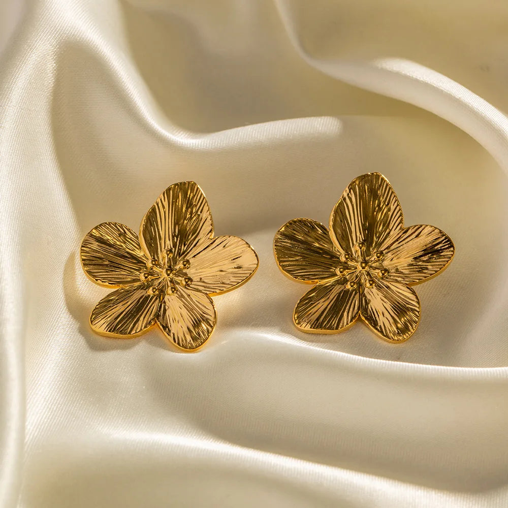 18K Gold Plated Stainless Steel Butterfly Stud Earrings