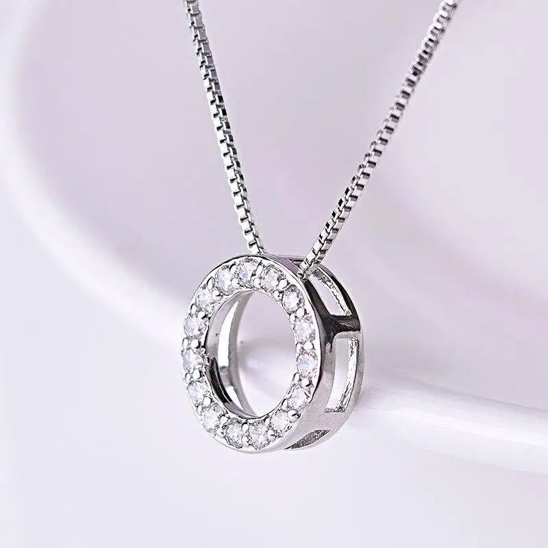 Cubic Zirconia Circle Necklace