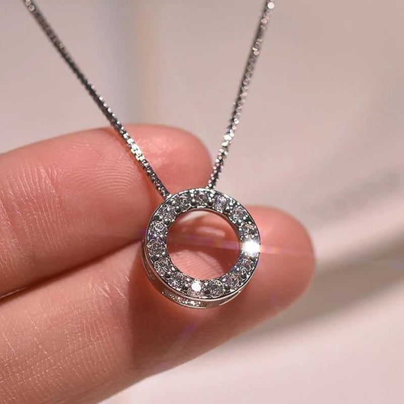 Cubic Zirconia Circle Necklace