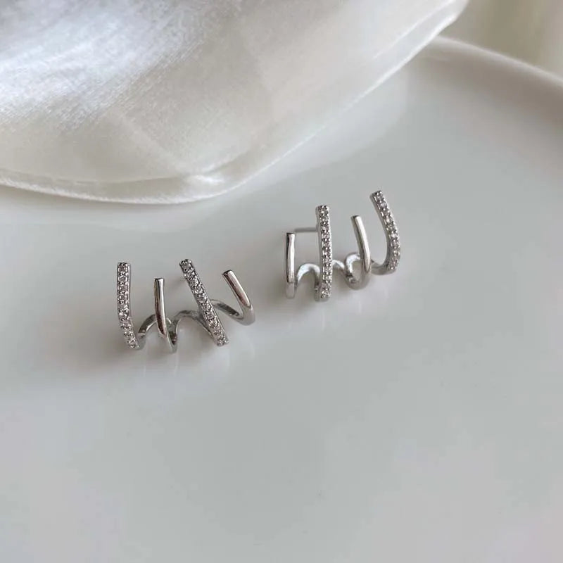 Crystal Rhinestone Claw Stud Earrings