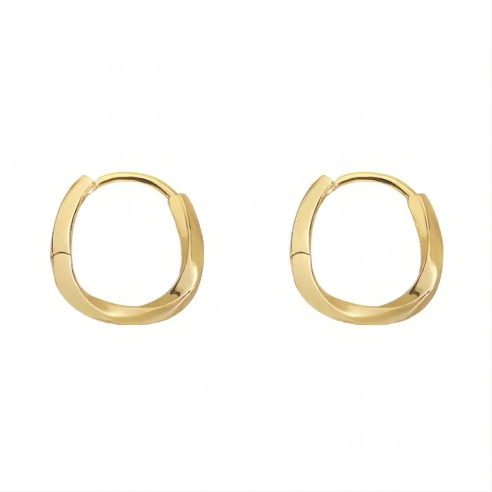 18K Plated Gold Silver Color Circle Hoop Earrings