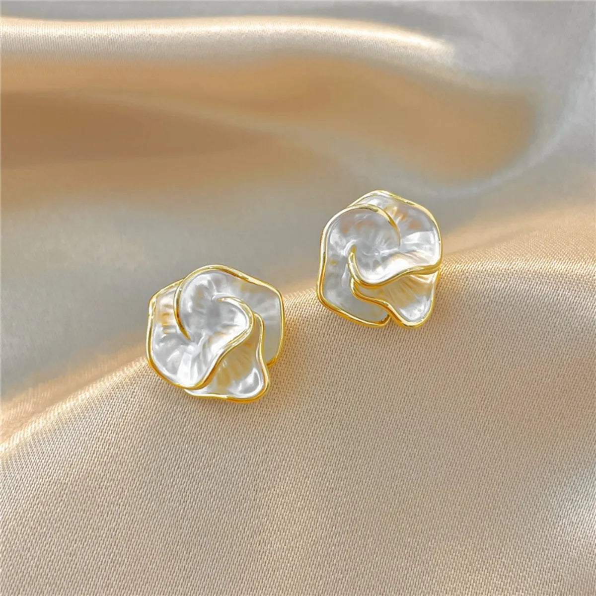 Luxury Camellia Stud Earrings