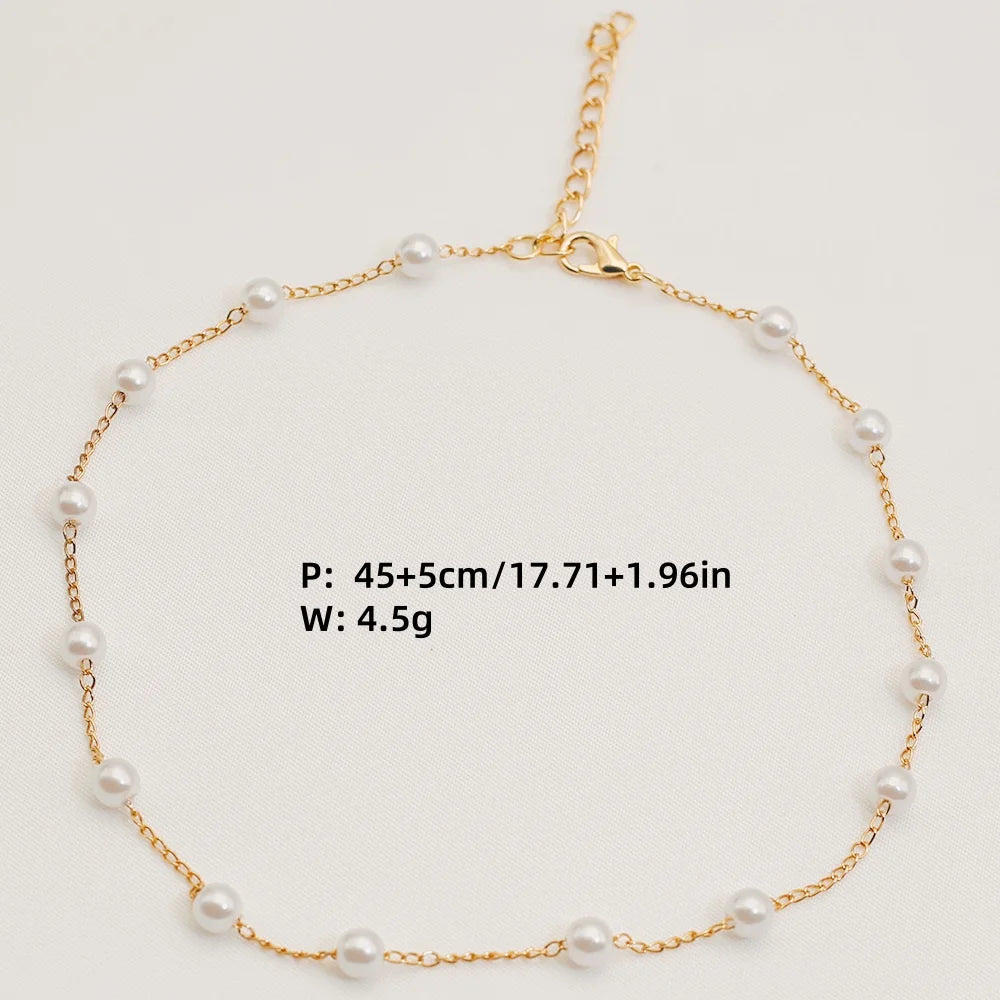 Gold Color Goth Beads Choker Neck Chain