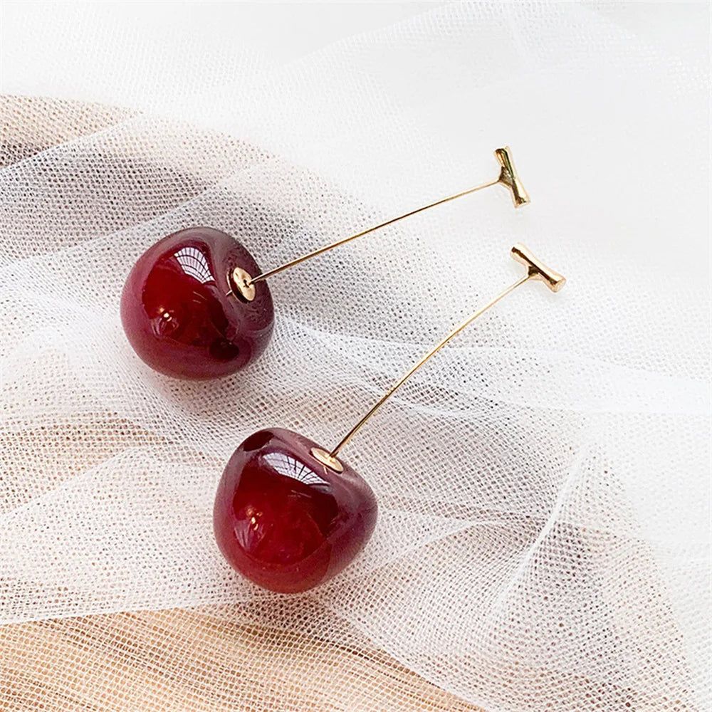 Cherry Fruit Acrylic Earrings